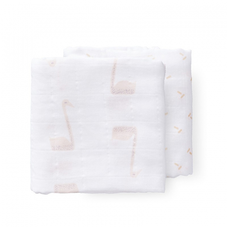Set 2 paturici muselina Fresk pentru infasat 70x60 cm Swan Pale Peach [0]
