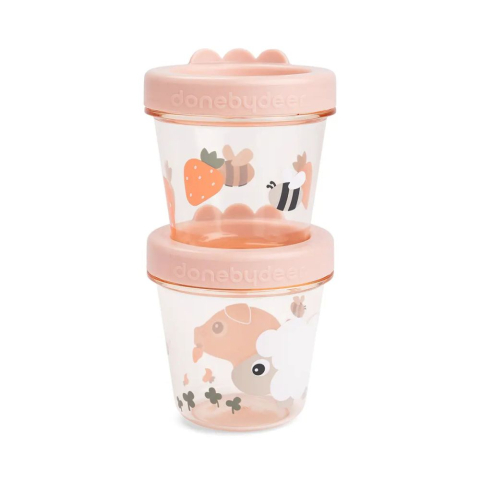 Articole hranire copii - Set 2 recipiente alimente Done by Deer Tiny Farm Powder
