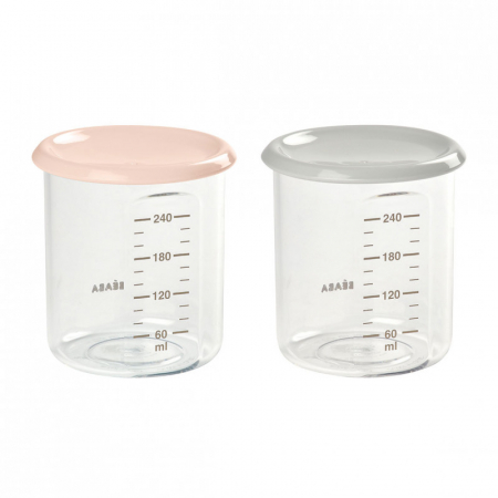 Set 2 recipiente ermetice din Tritan Beaba 240 ml Pink/Grey [0]