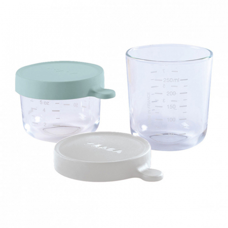Set 2 recipiente sticla Beaba 150/250 ml Airy Green [0]