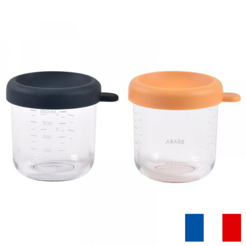 Set 2 recipiente sticla Beaba 250 ml Night Blue/Honey [0]