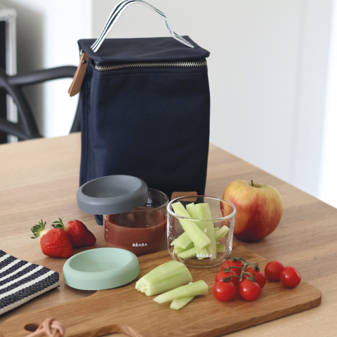 Set 2 recipiente ermetice sticla Beaba 150 ml Mineral/Sage Green [7]