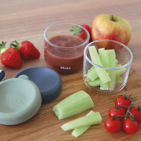 Set 2 recipiente ermetice sticla Beaba 150 ml Mineral/Sage Green [6]