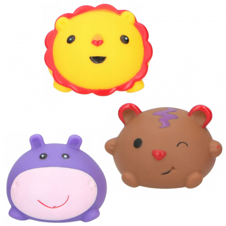 Set 3 jucarii de baie Eddy Toys, Hipopotam, Leu, Ursulet [2]