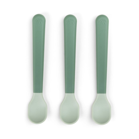 Articole hranire copii - Set 3 lingurite Done by Deer Foodie Easy-Grip Green