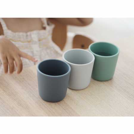 Set 3 pahare silicon Beaba Sage Green [2]