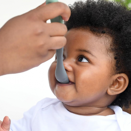 Set 4 lingurite silicon +4 luni Beaba Bicolor Mineral [1]