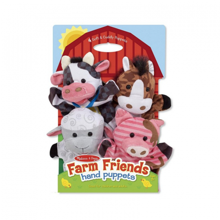 Papusi si accesorii - Set 4 papusi de mana Ferma Melissa and Doug