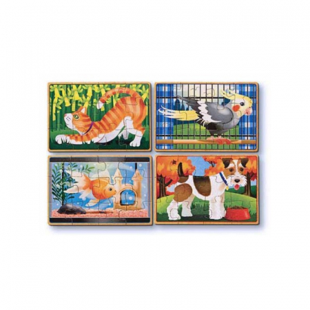 Set 4 puzzle lemn in cutie Animale de companie Melissa and Doug [1]