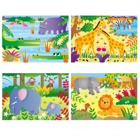 Set 4 puzzle-uri Jungla (12, 16, 20, 24 piese) Galt [1]