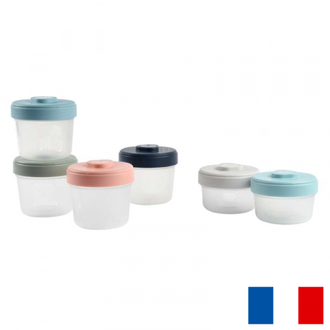 Articole hranire copii - Set 6 recipiente hrana Beaba 2x90 ml, 4x150 ml