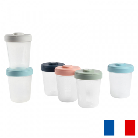 Articole hranire copii - Set 6 recipiente hrana Beaba 6x250 ml