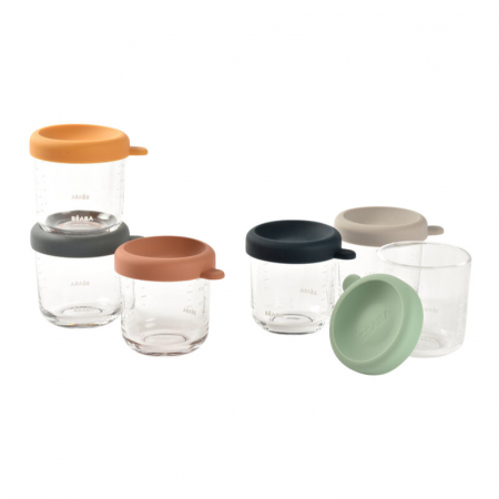 Set 6 recipiente sticla Beaba 250 ml Sunrise Colormix [1]