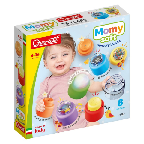 Jucarii educative - Set 8 cuburi moi senzoriale Quercetti Momy Soft