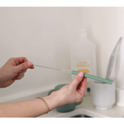 Set accesorii pentru cana de antrenament cu pai din silicon Beaba Sage Green [2]