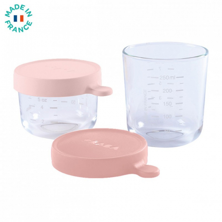Set 2 recipiente sticla Beaba 150/250 ml Old Pink [2]