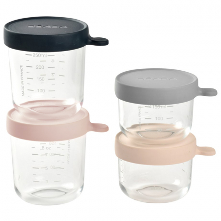 Set 4 recipiente sticla Beaba 150/250 ml Pink [2]