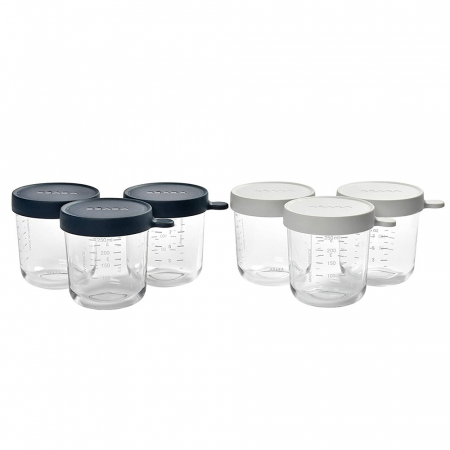Set 6 recipiente sticla Beaba 250 ml Dark Blue [1]