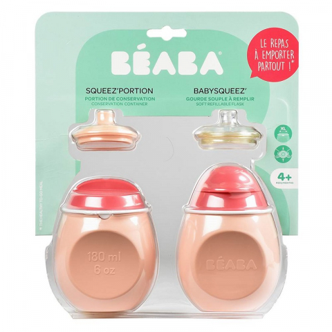 Set Beaba BabySqueez 2 in 1 si Recipient Squeez Roz [3]