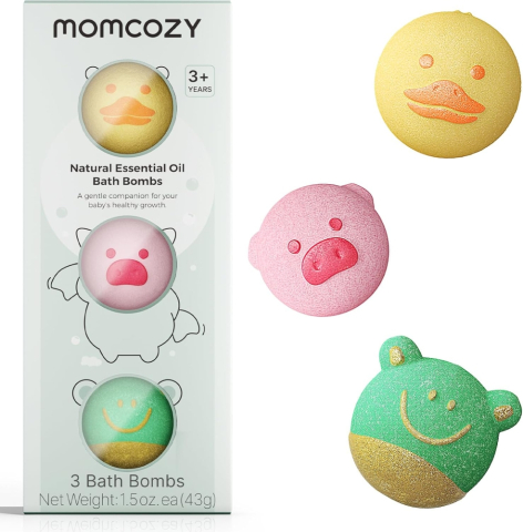 Igiena si sanatate - Set bombe de baie efervescente Momcozy Natural&Organic 3 buc