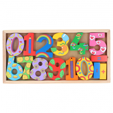 Jucarii educative - Set cifre si simboluri matematice din lemn Marionette