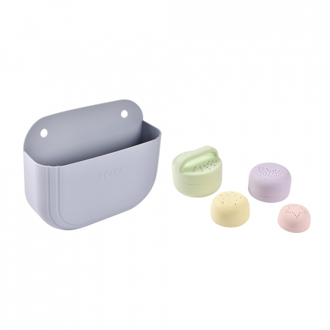 Produse pentru baie - Cos silicon Beaba cu jucarii de baie Pebble