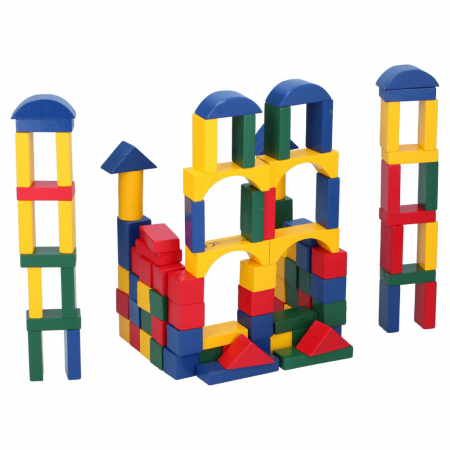 Set constructie din lemn Marionette forme geometrice 100 piese [1]