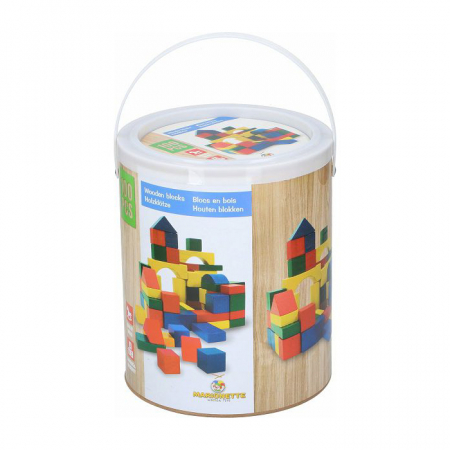 Seturi constructie copii - Set constructie din lemn Marionette forme geometrice 100 piese