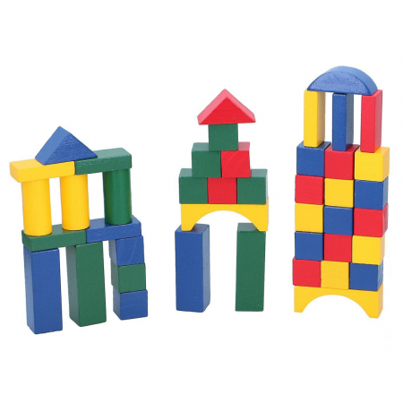 Set constructie din lemn Marionette forme geometrice 75 piese [1]