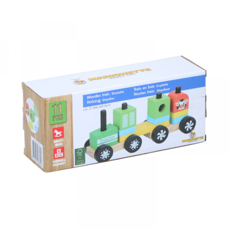 Seturi constructie copii - Set constructie din lemn Marionette Tractor 11 piese