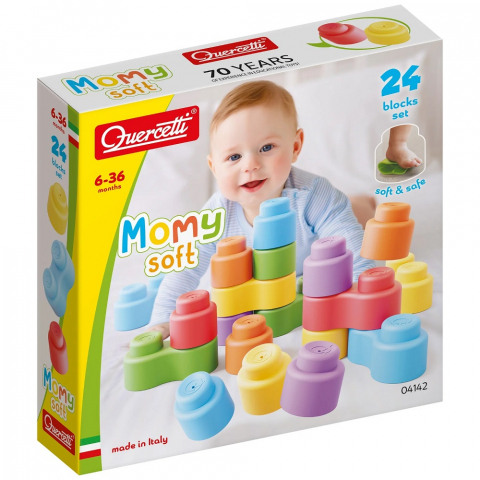 Seturi constructie copii - Set constructie Quercetti Momy Soft 24 piese