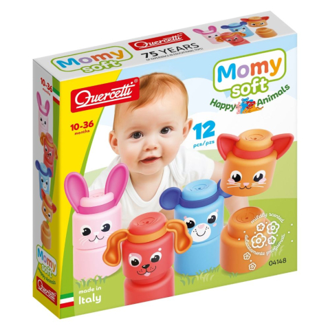 Jucarii educative - Set cuburi moi cu animale Quercetti Momy Soft