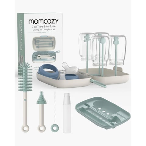 Biberoane tetine suzete - Set de perii pentru biberoane Momcozy 7 in 1 din silicon