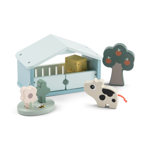 Jucarii si jocuri copii - Set de joaca din lemn Tiny Farm Done by Deer Dotti Multicolor
