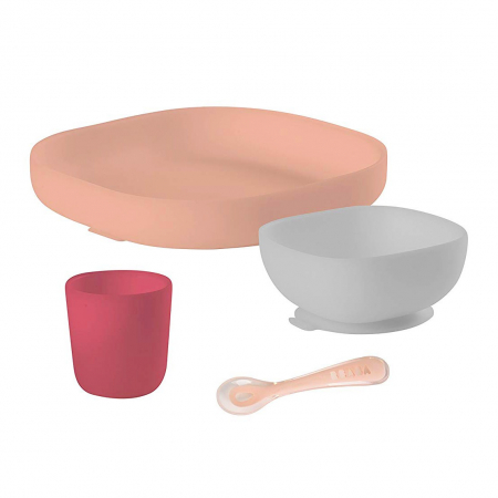 Set de masa silicon Beaba 4 piese Pink [8]