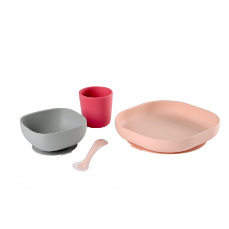 Set de masa silicon Beaba 4 piese Pink [13]