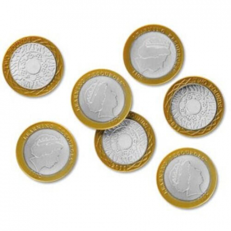 Jucarii educative - Set cu monede de jucarie (2 lire sterline)