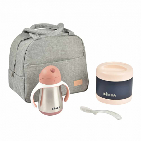 Genti termoizolante - Set izoterm on the go 4 piese Beaba Pink