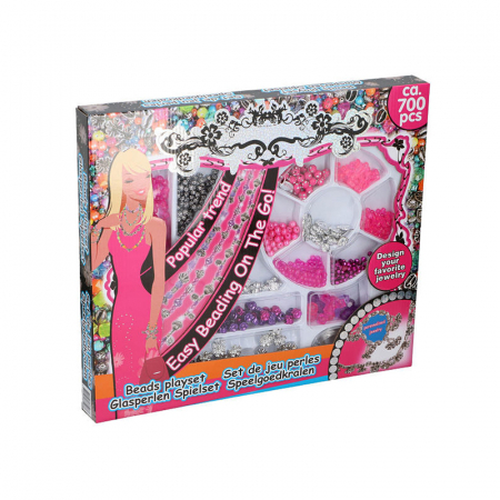 Arta si creatie - Set margele decorative Eddy Toys 700 piese Roz