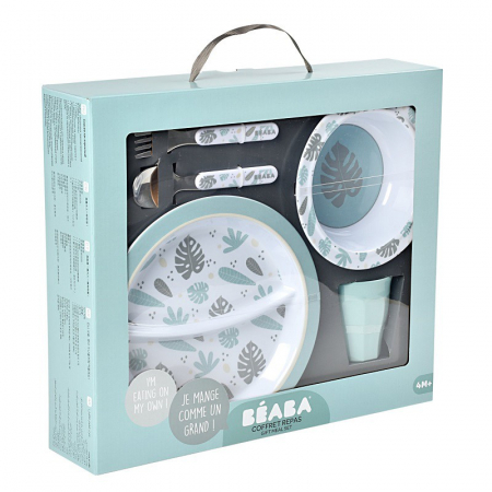 Articole hranire copii - Set de masa cadou Beaba Jungle-Resigilat