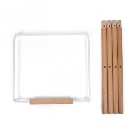 Set picioare cu suport pentru scaun de masa Childhome Evolu Natural/Alb [0]