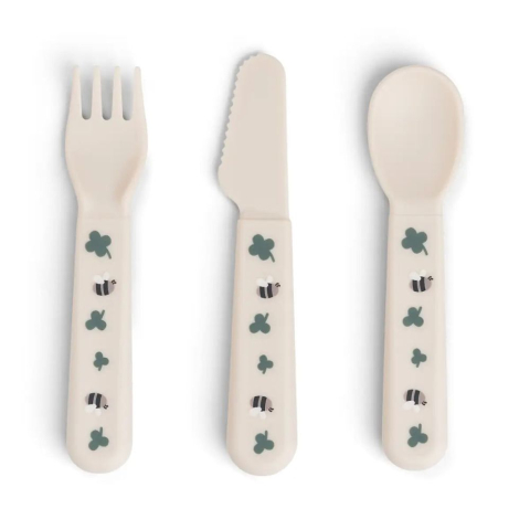 Articole hranire copii - Set tacamuri Done by Deer Tiny Farm Sand