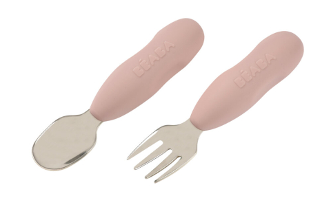 Articole hranire copii - Set tacamuri inox Beaba Cotton Candy