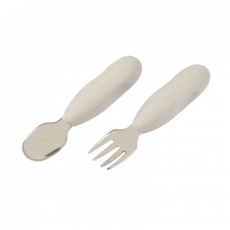 Articole hranire copii - Set tacamuri inox Beaba Velvet Grey