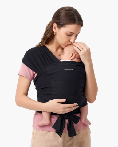 Marsupii bebe - Sistem de purtare Momcozy tip wrap Black