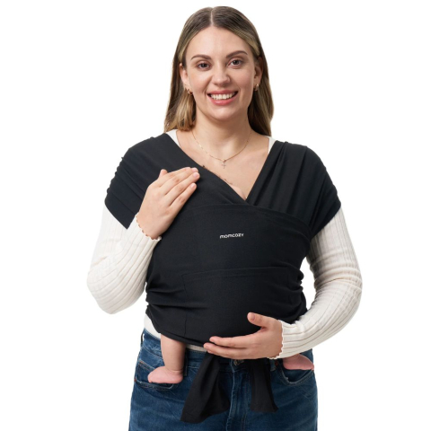 Marsupii bebe - Sistem de purtare Momcozy tip wrap Black