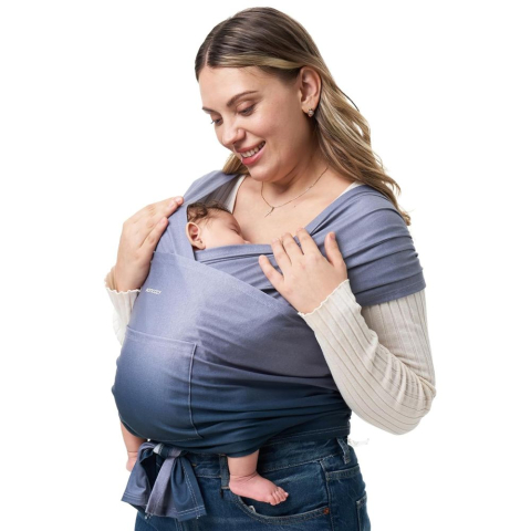 Marsupii bebe - Sistem de purtare Momcozy tip wrap Blue