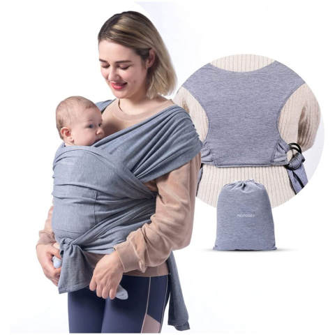 Marsupii bebe - Sistem de purtare Momcozy tip wrap Grey