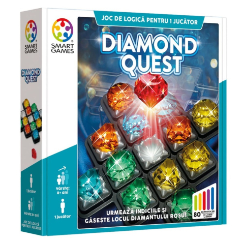 Jucarii si jocuri copii - Smart Games - Diamond Quest, joc de logica cu 80 de provocari