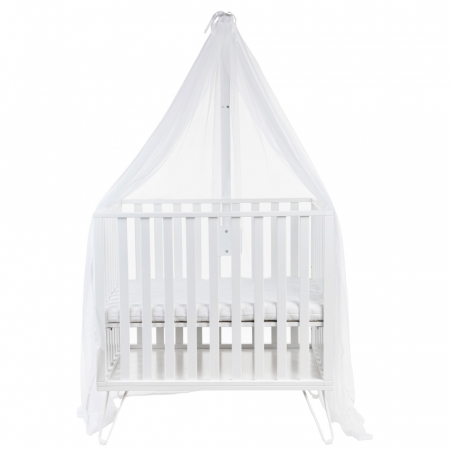 Suport baldachin Childhome cu plasa de tantari, Fag Alb [0]